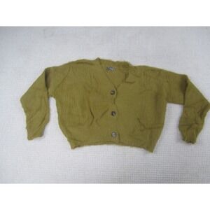 Aiden Sweater Womens Large Yellow Cardigan Long Sleeve Button Up Casual